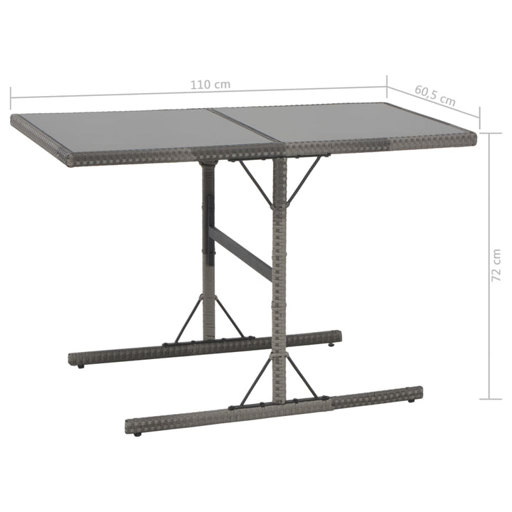 Set Mobilier De Exterior Cu Perne, 7 Piese, Gri, Poliratan