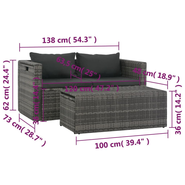Set Mobilier De Grădină Cu Perne, 6 Piese, , Poliratan