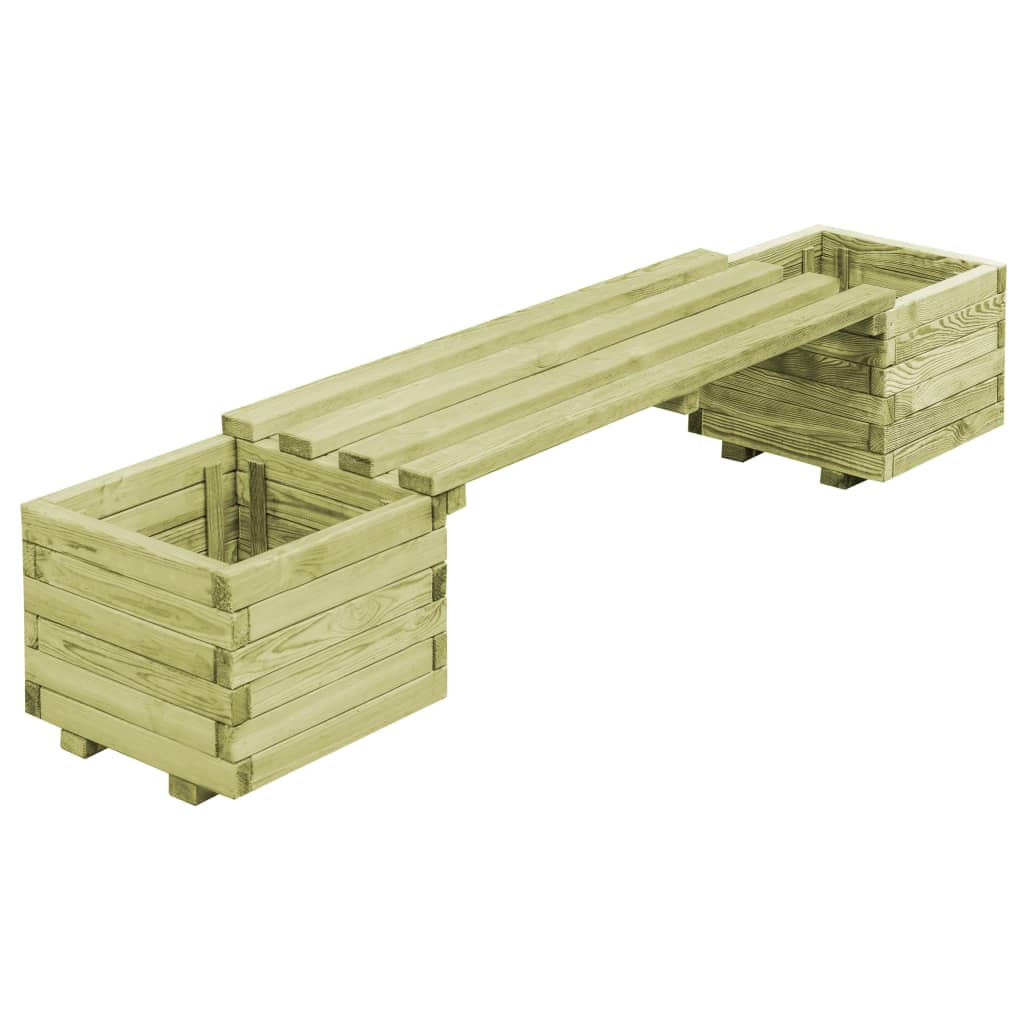 Bancă De Grădină Cu Jardiniere, Lemn De Pin Tratat