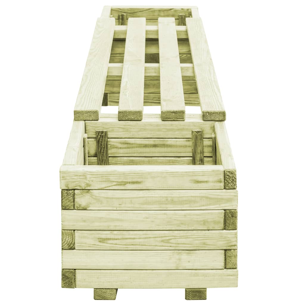 Bancă De Grădină Cu Jardiniere, Lemn De Pin Tratat