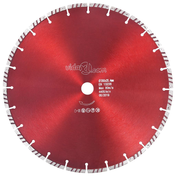 Disc Diamantat De Tăiere Cu Turbo, Oțel, 350 Mm