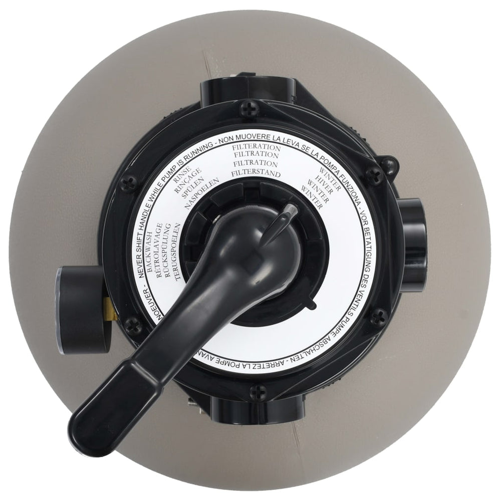 Filtru Cu Nisip Pentru Piscină Cu Supapă 4 Poziții Gri 350 Mm