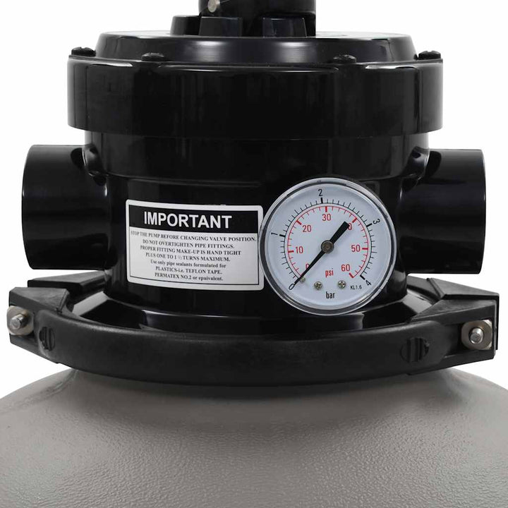 Filtru Cu Nisip Pentru Piscină Cu Supapă 4 Poziții Gri 350 Mm