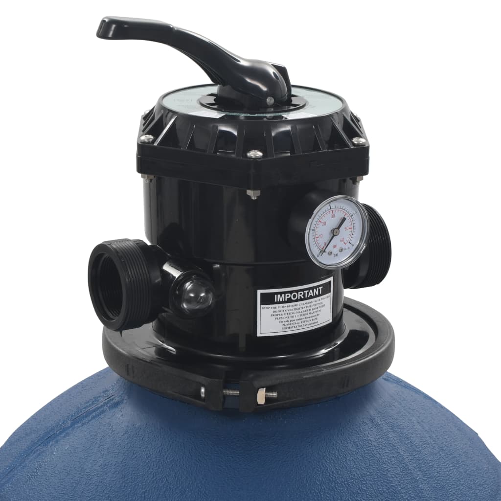 Filtru Cu Nisip Pentru Piscină Supapă 6 Poziții Albastru