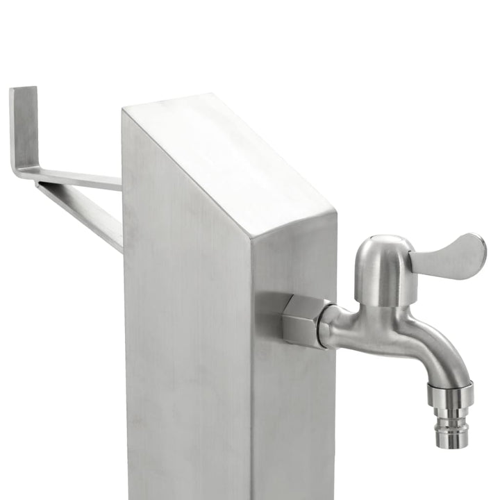 Coloană De Apă Pentru Grădină, 95 Cm, Oțel Inoxidabil, Pătrat