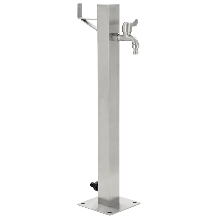 Coloană De Apă De Grădină, 65 Cm, Oțel Inoxidabil, Pătrat