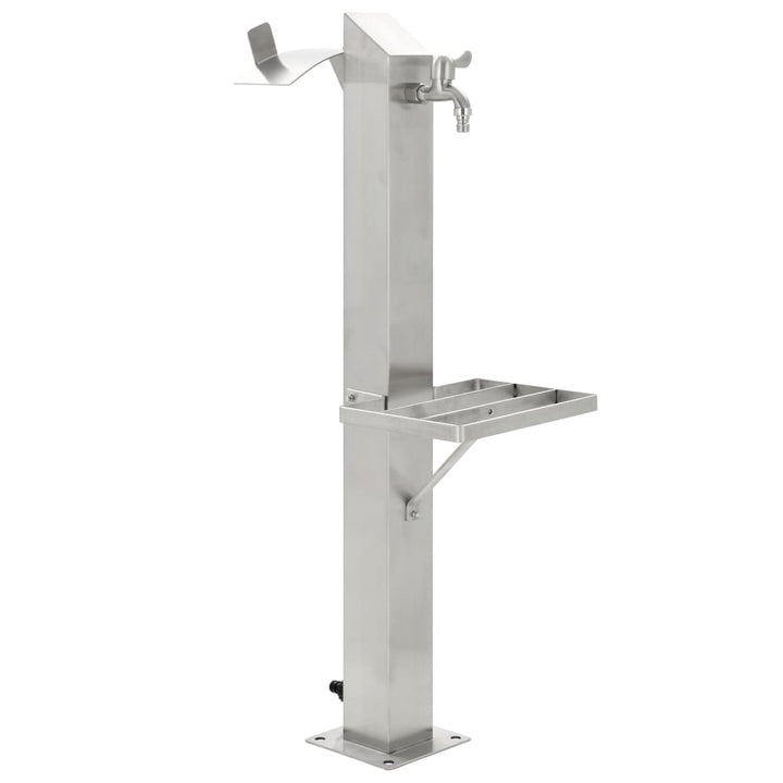 Coloană De Apă De Grădină, 95 Cm, Oțel Inoxidabil, Pătrat