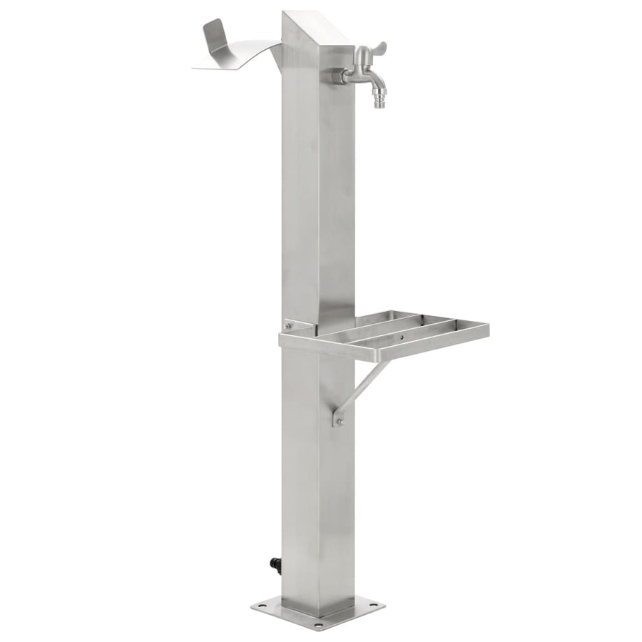 Coloană De Apă De Grădină, 95 Cm, Oțel Inoxidabil, Pătrat