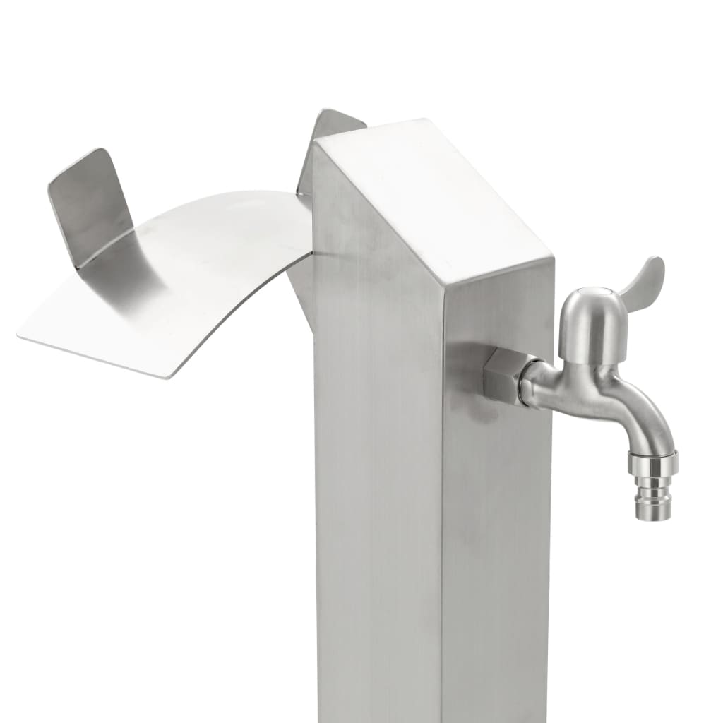 Coloană De Apă De Grădină, 95 Cm, Oțel Inoxidabil, Pătrat
