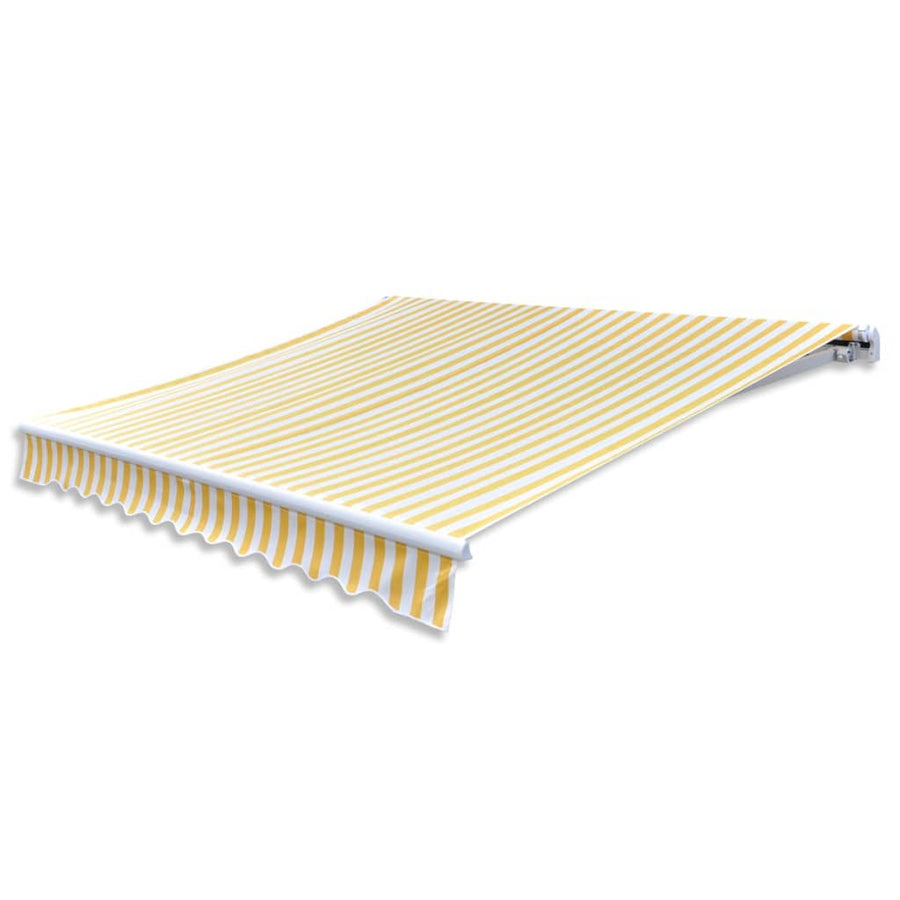 Copertină Pliabilă, Acționare Manuală, 300 Cm, Galben/Alb