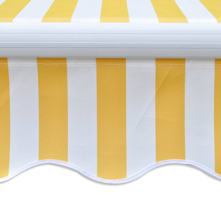 Copertină Pliabilă, Acționare Manuală, 300 Cm, Galben/Alb