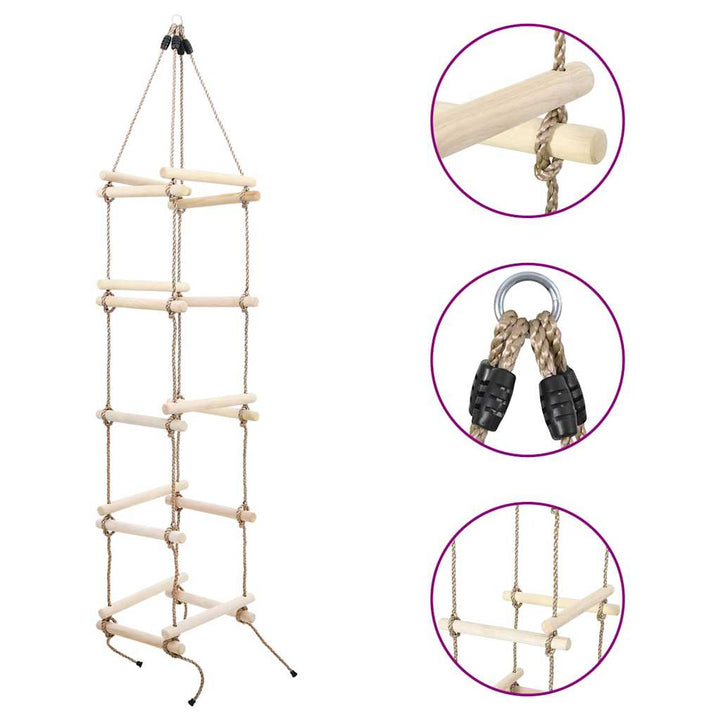 Scară Din Frânghie Pentru Copii, 200 Cm, Lemn