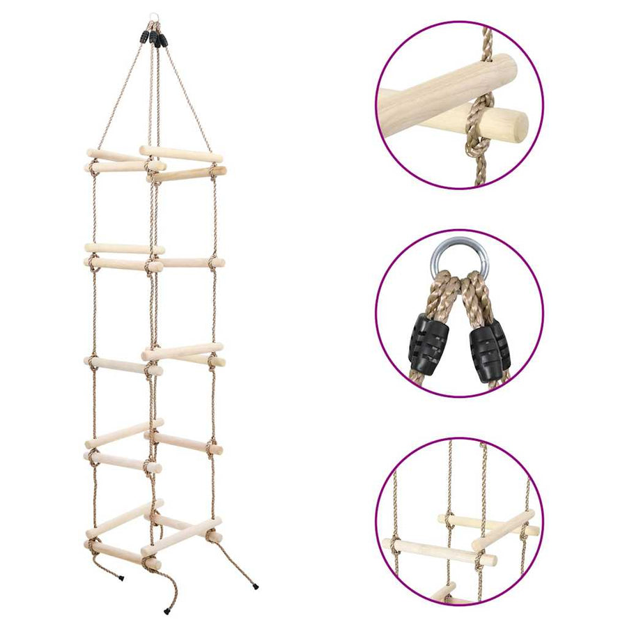 Scară Din Frânghie Pentru Copii, 200 Cm, Lemn