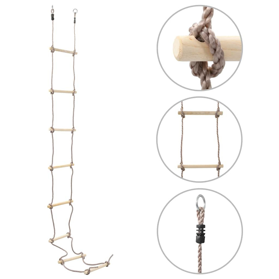 Scară Din Frânghie Pentru Copii, 290 Cm, Lemn
