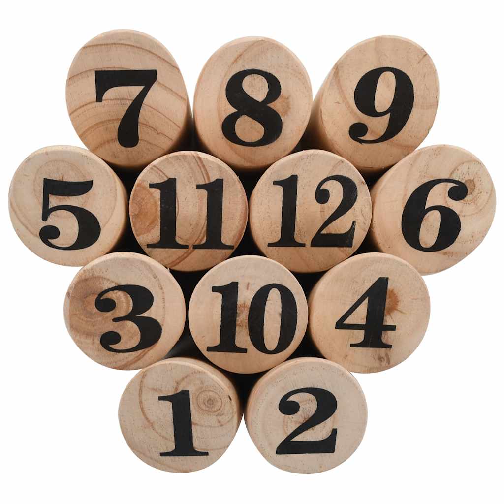 Set Pentru Joc Kubb Cu Numere, Lemn