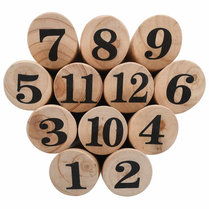 Set Pentru Joc Kubb Cu Numere, Lemn