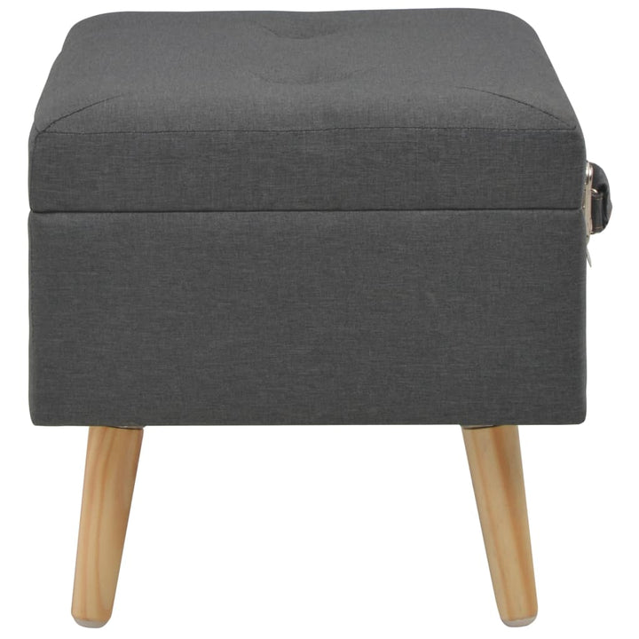 Taburet Cu Depozitare, 40 Cm, Închis, Material Textil