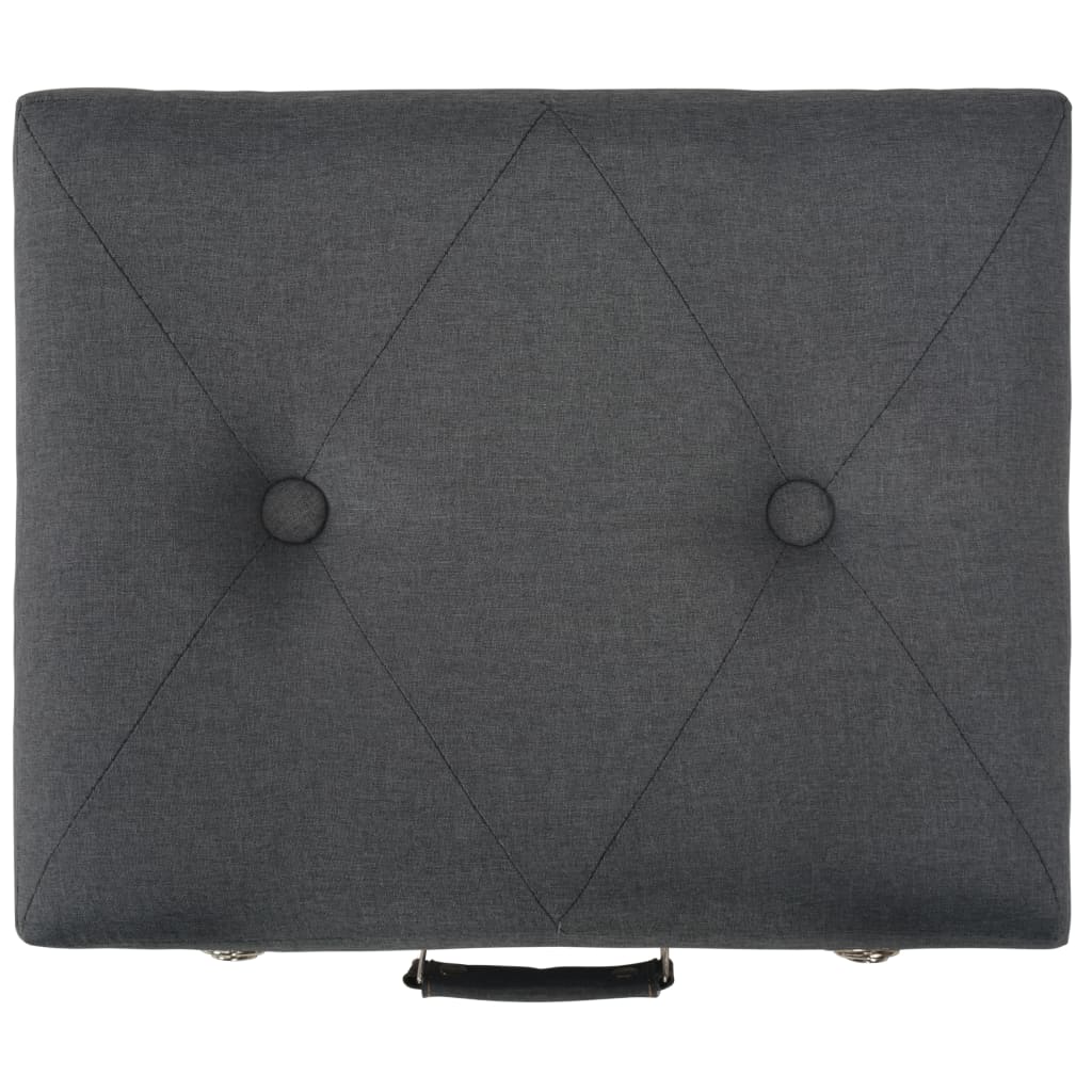 Taburet Cu Depozitare, 40 Cm, Închis, Material Textil