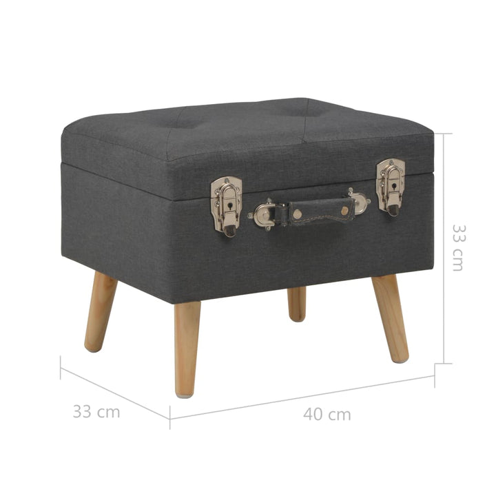 Taburet Cu Depozitare, 40 Cm, Închis, Material Textil