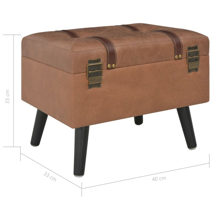 Taburet Cu Depozitare, 40 Cm, , Piele Ecologică