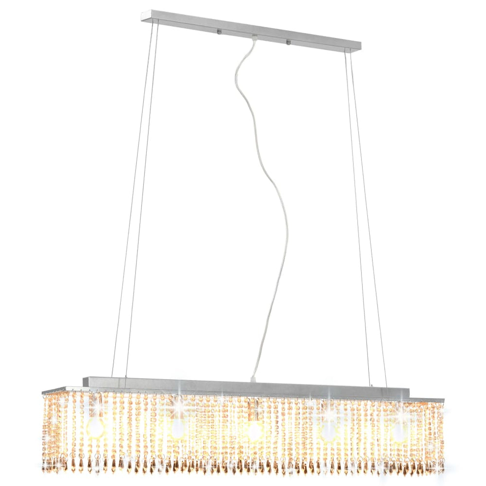 Lustră Cu Mărgele De Cristal, Argintiu, 104 Cm, E14