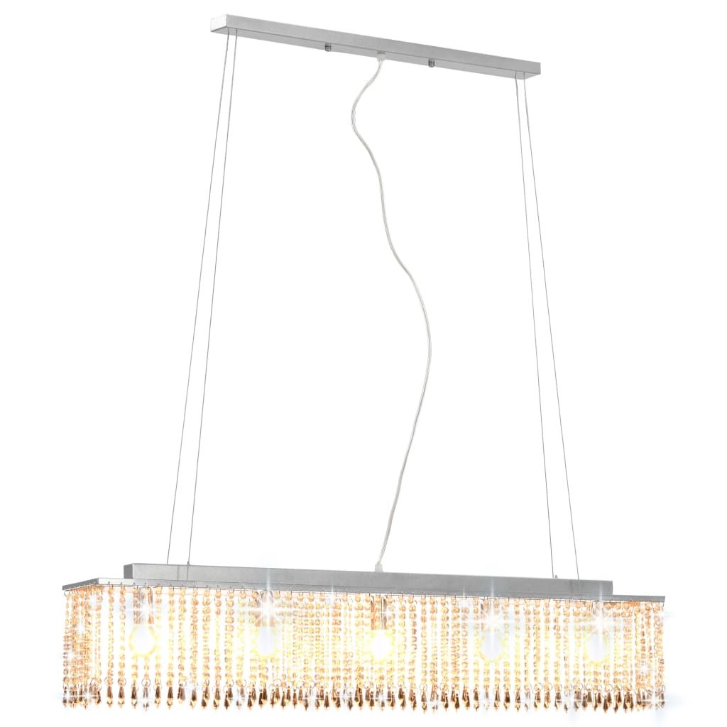 Lustră Cu Mărgele De Cristal, Argintiu, 104 Cm, E14