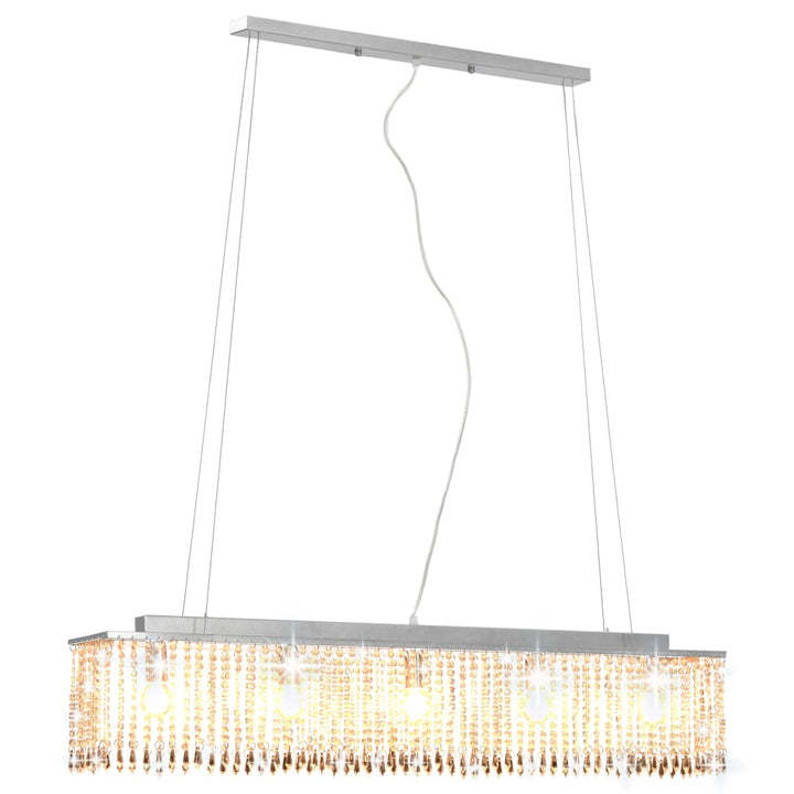 Lustră Cu Mărgele De Cristal, Argintiu, 104 Cm, E14