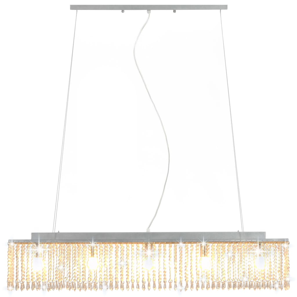 Lustră Cu Mărgele De Cristal, Argintiu, 104 Cm, E14