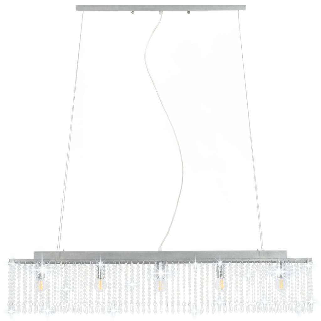 Lustră Cu Mărgele De Cristal, Argintiu, 104 Cm, E14