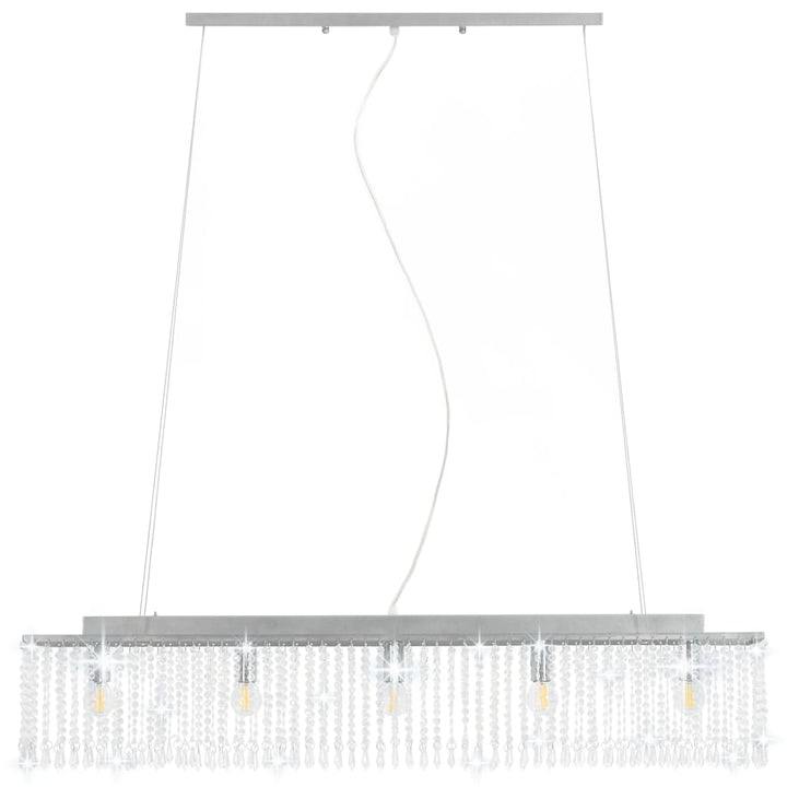 Lustră Cu Mărgele De Cristal, Argintiu, 104 Cm, E14