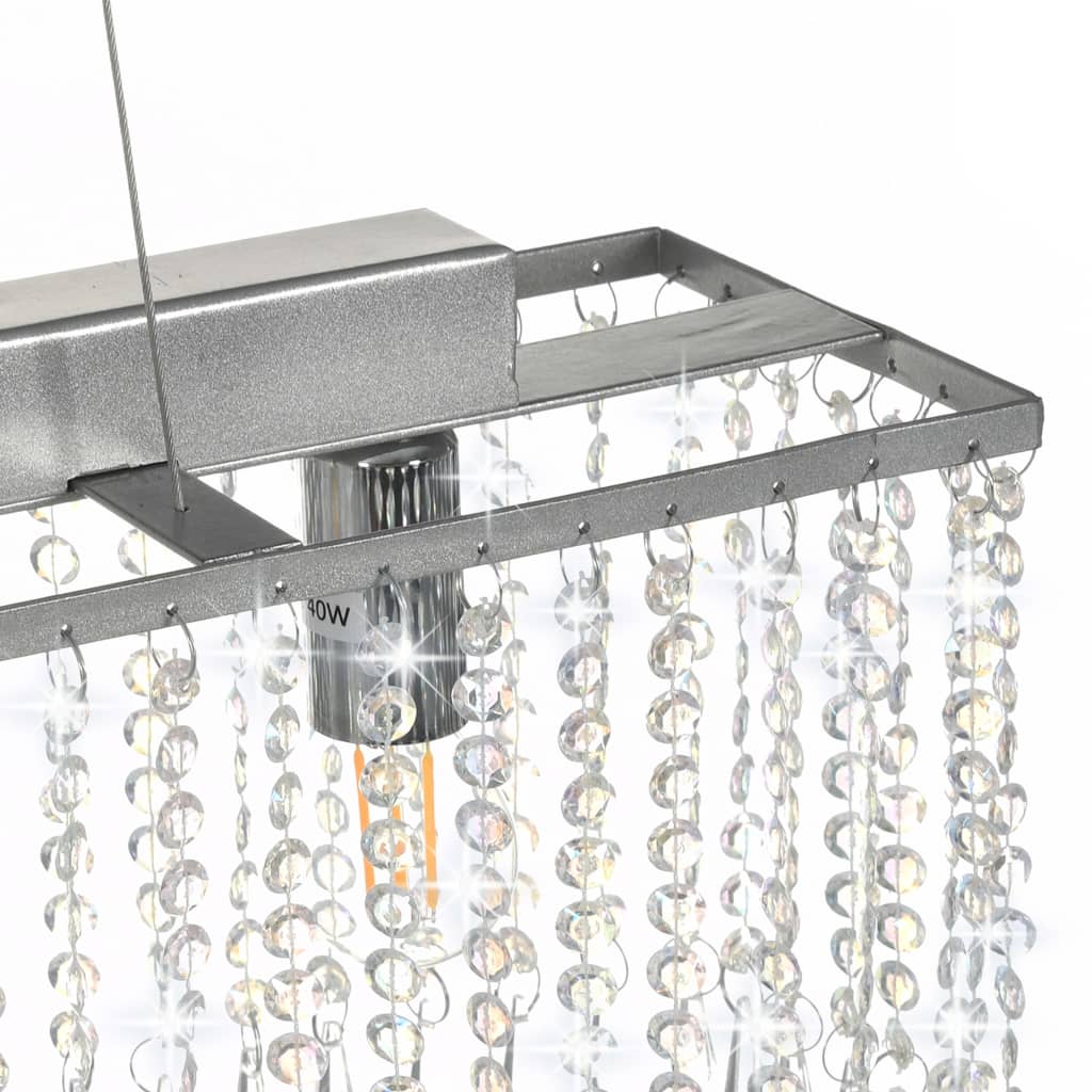 Lustră Cu Mărgele De Cristal, Argintiu, 104 Cm, E14