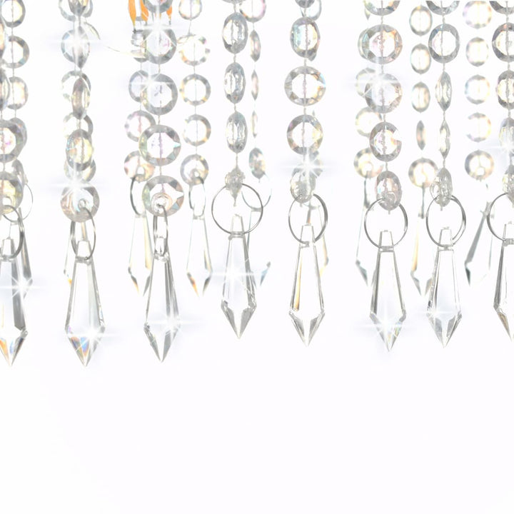 Lustră Cu Mărgele De Cristal, Argintiu, 104 Cm, E14