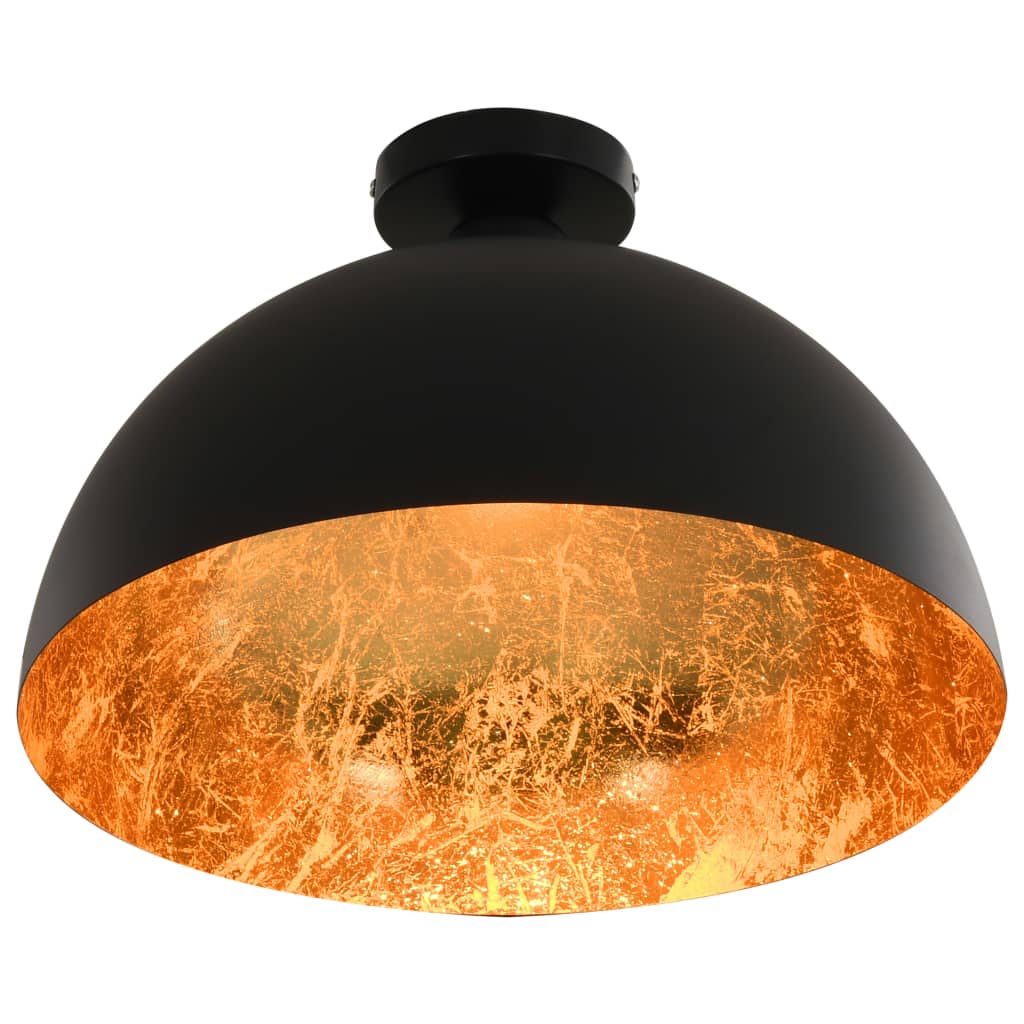 Lustre, 2 Buc., Negru Și Auriu, Semisferic, E27