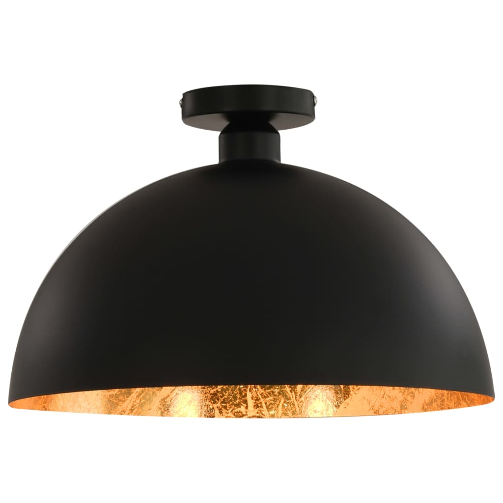 Lustre, 2 Buc., Negru Și Auriu, Semisferic, E27