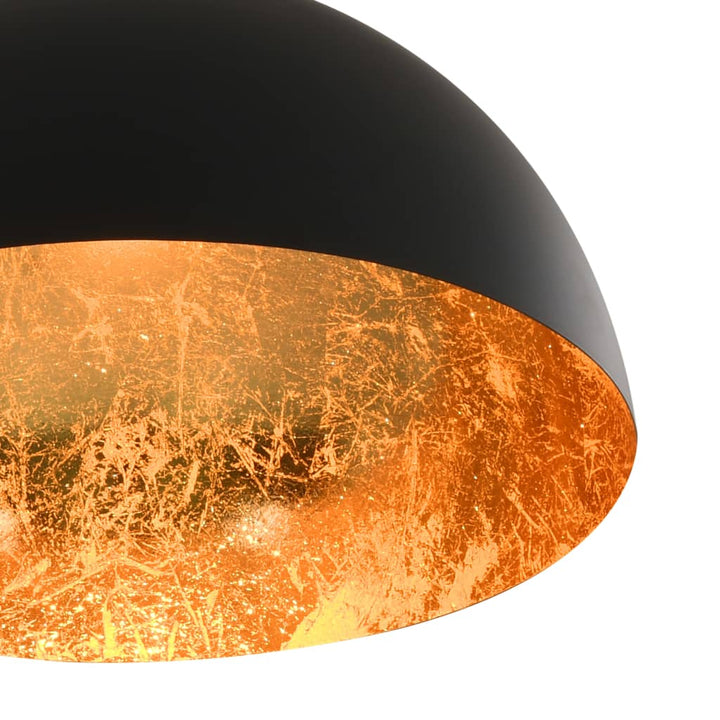 Lustre, 2 Buc., Negru Și Auriu, Semisferic, E27