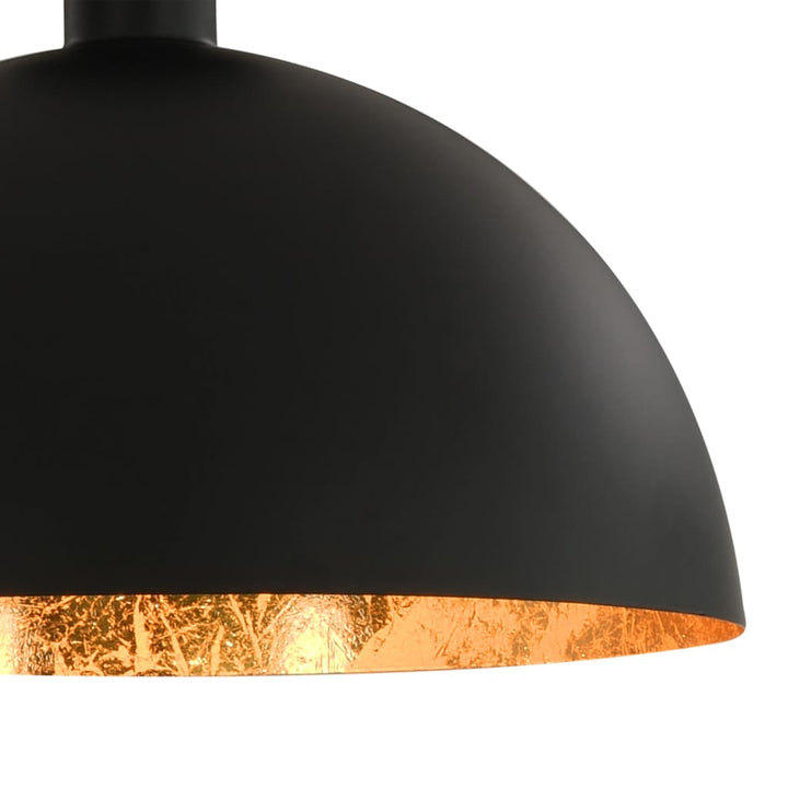 Lustre, 2 Buc., Negru Și Auriu, Semisferic, E27