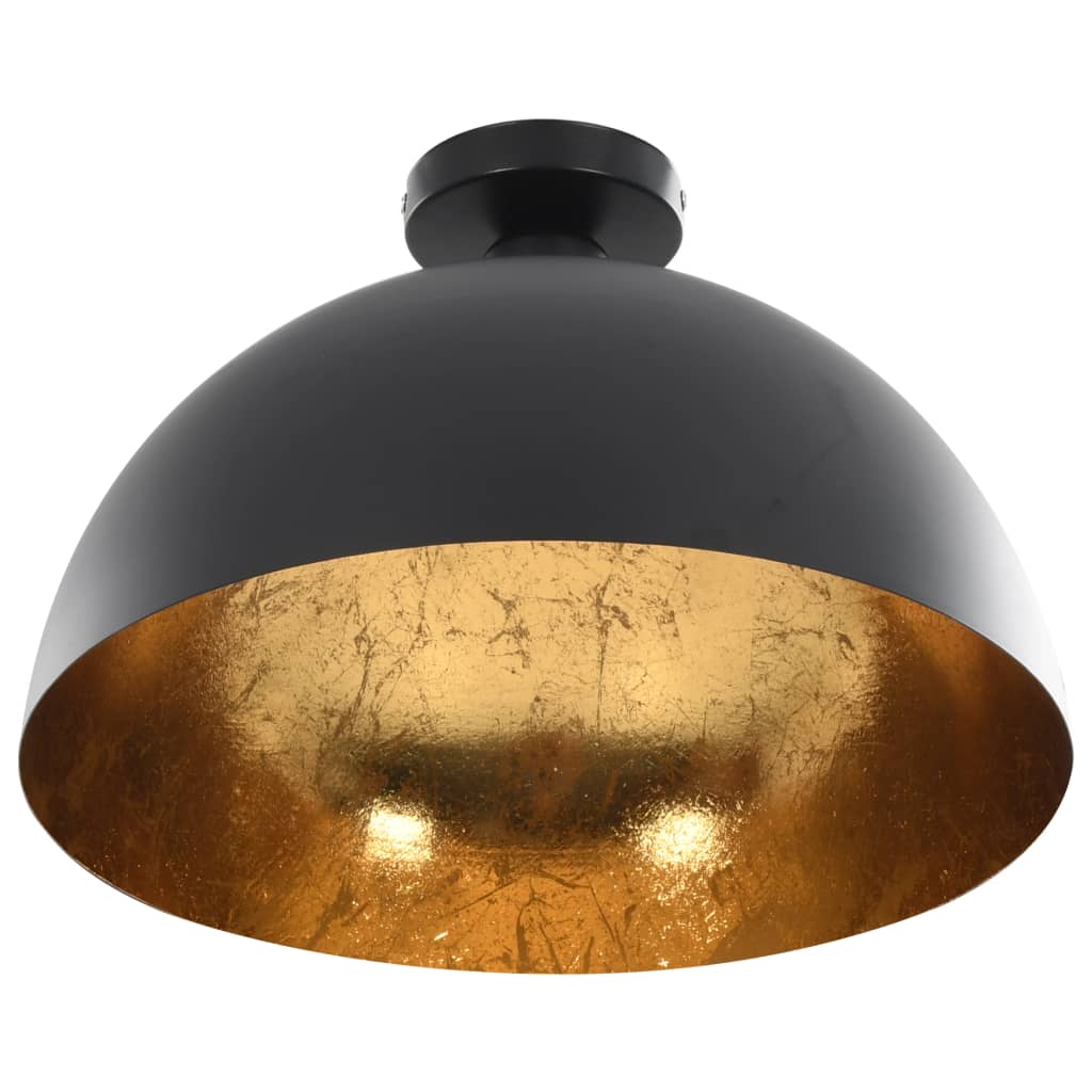 Lustre, 2 Buc., Negru Și Auriu, Semisferic, E27