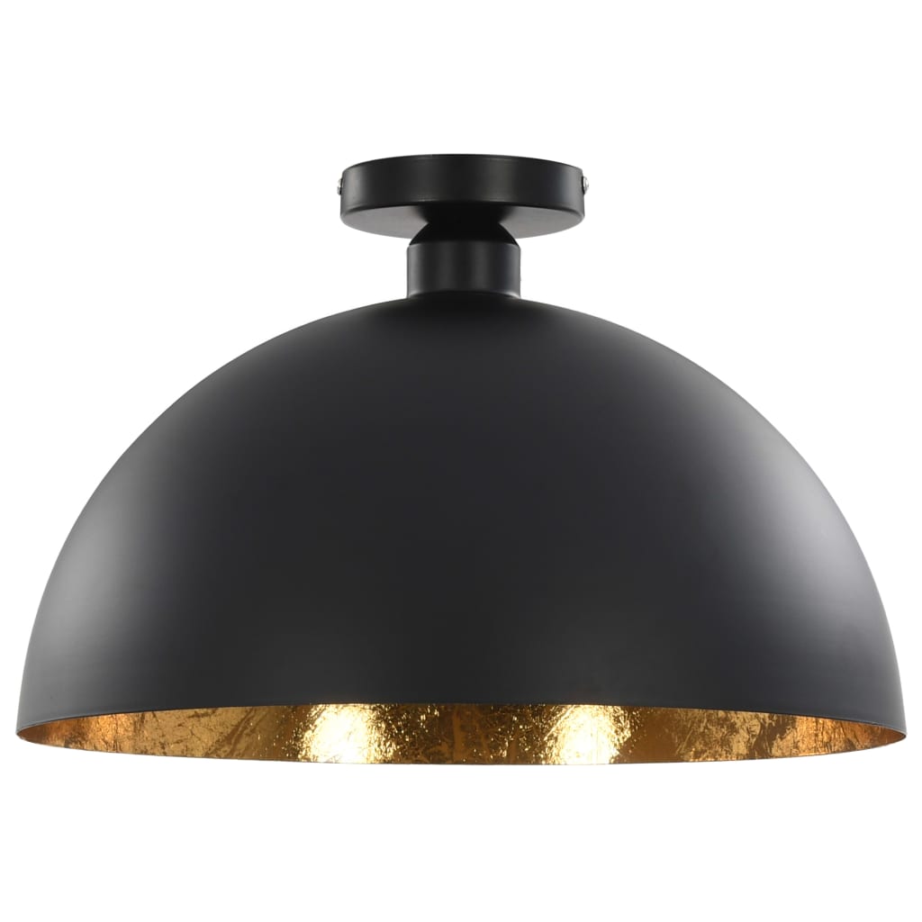 Lustre, 2 Buc., Negru Și Auriu, Semisferic, E27