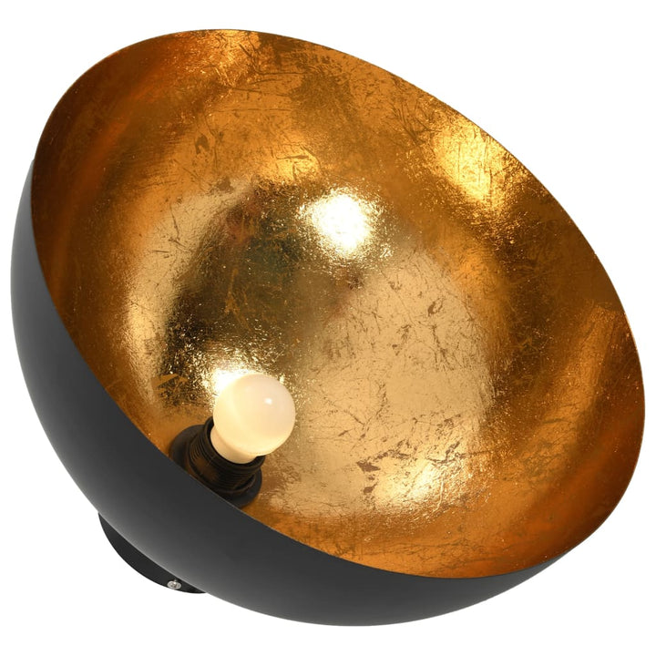 Lustre, 2 Buc., Negru Și Auriu, Semisferic, E27