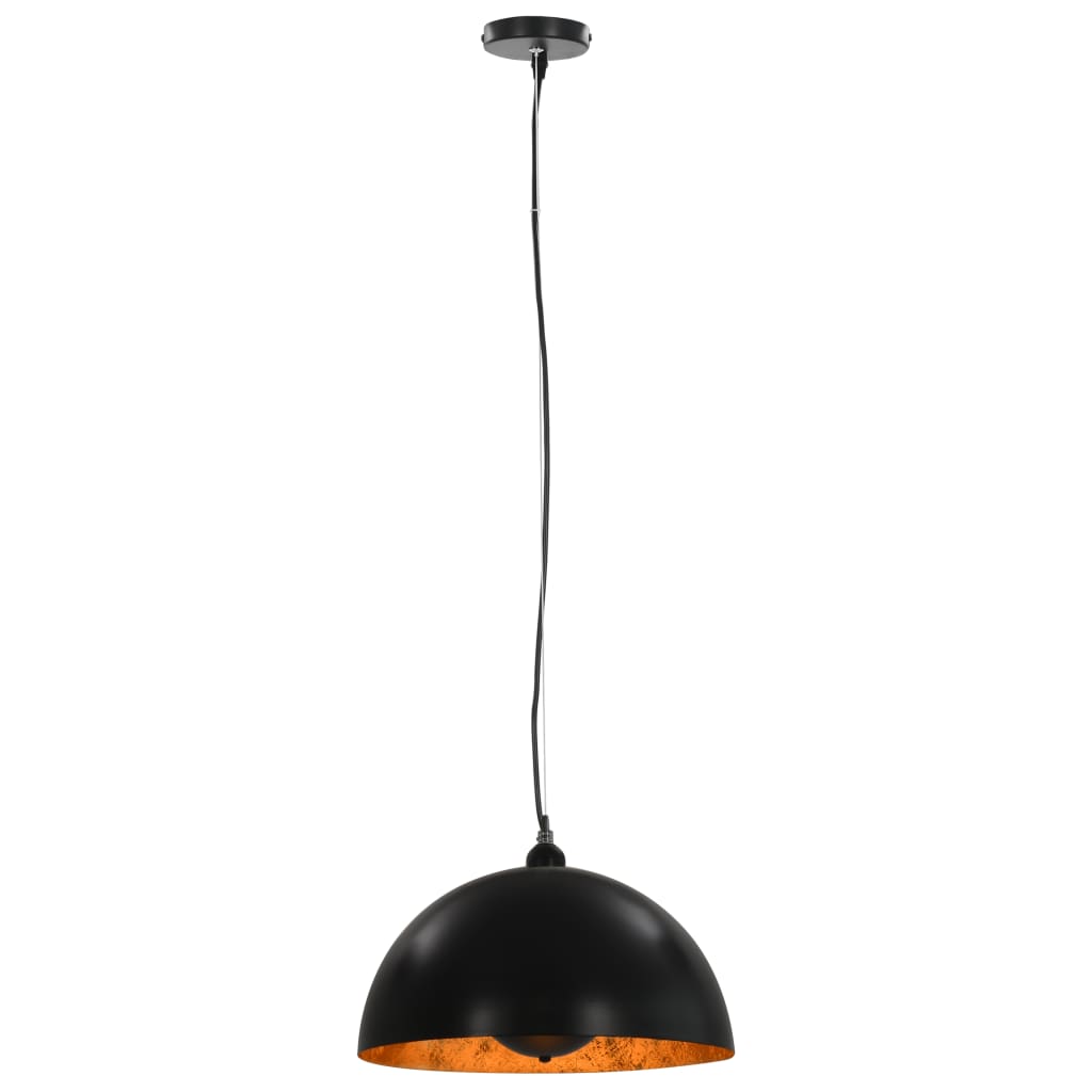 Lustre, 2 Buc., Negru Și Auriu, Semisferic, , E27