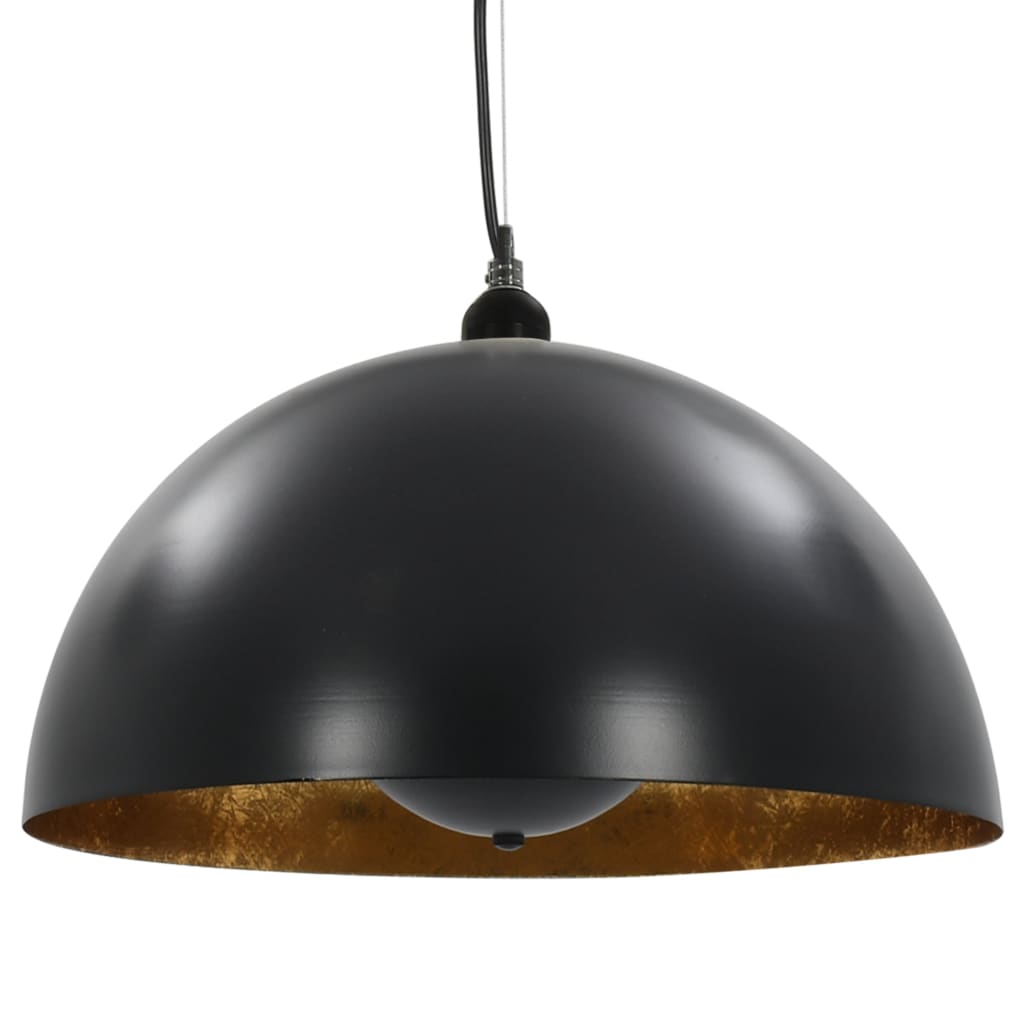 Lustre, 2 Buc., Negru Și Auriu, Semisferic, , E27