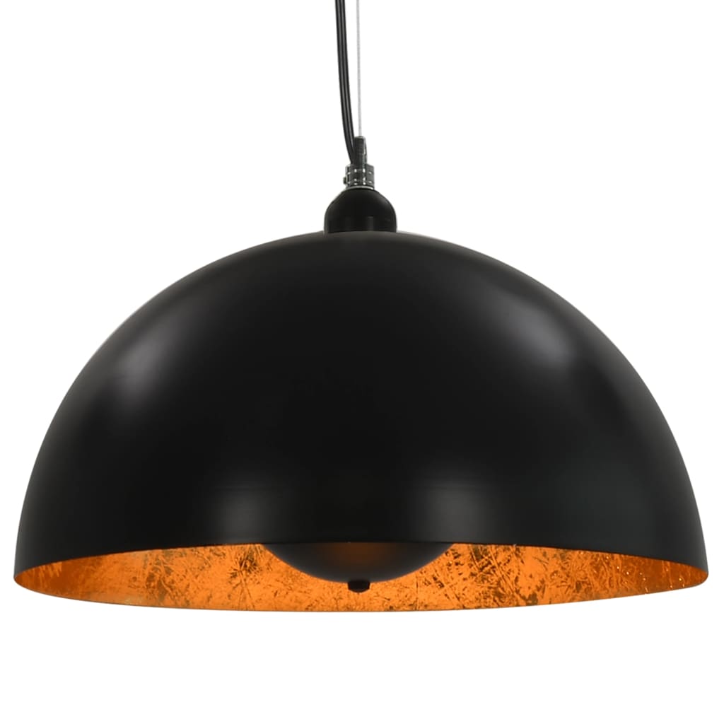 Lustre, 2 Buc., Negru Și Auriu, Semisferic, , E27