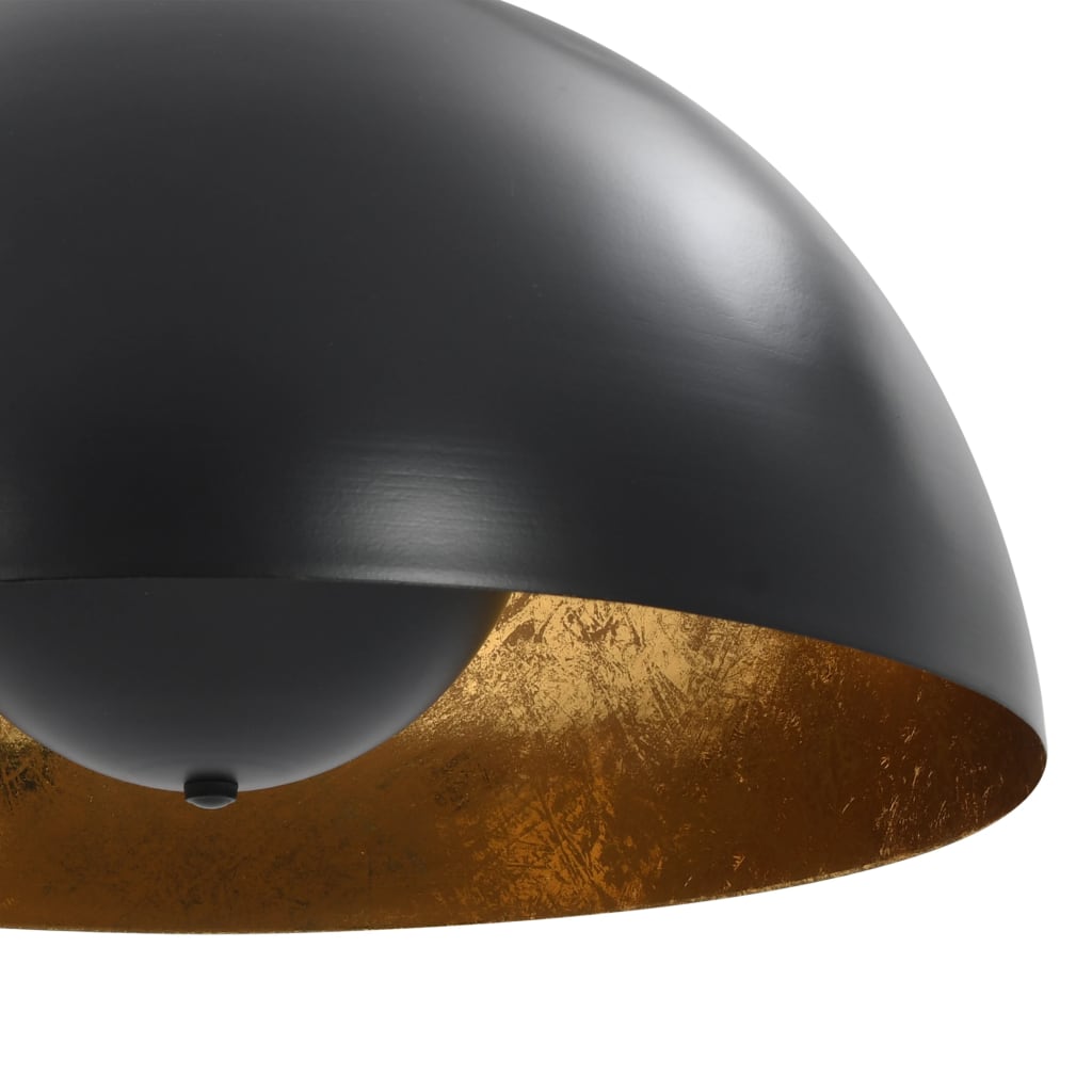 Lustre, 2 Buc., Negru Și Auriu, Semisferic, , E27