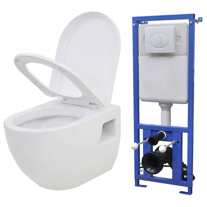 Toaletă Suspendată Cu Rezervor Wc Ascuns, , Ceramică