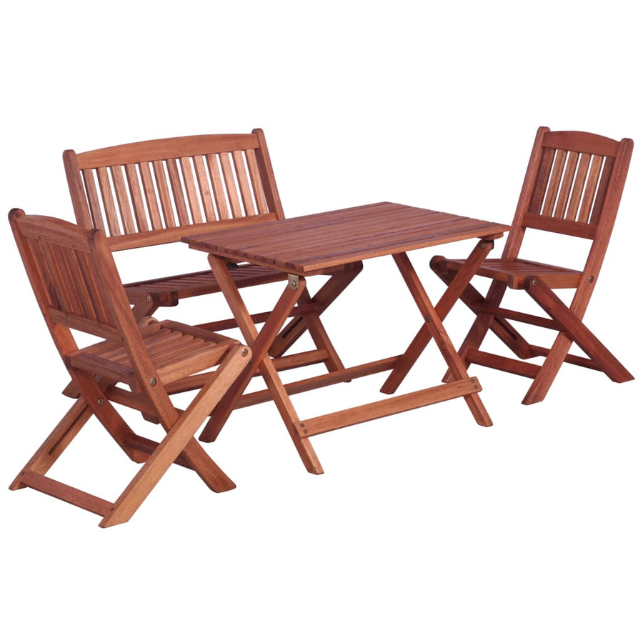 Set Mobilier Exterior Pentru Copii 4 Piese Lemn De Eucalipt
