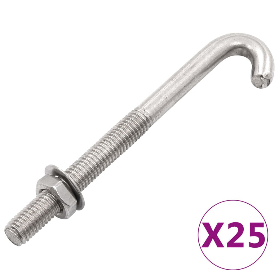 Șurub De Fixare Tip J Cu Piuliță Și Șaibă, M8X, 25 Seturi