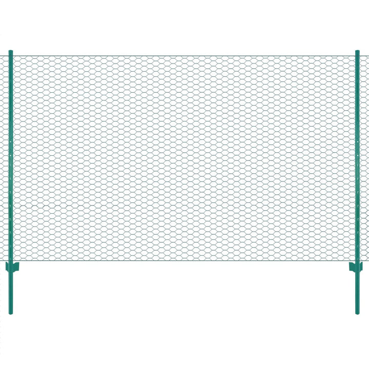 Gard Din Plasă De Sârmă Cu Stâlpi, Verde, 25 X 1,5 M, Oțel