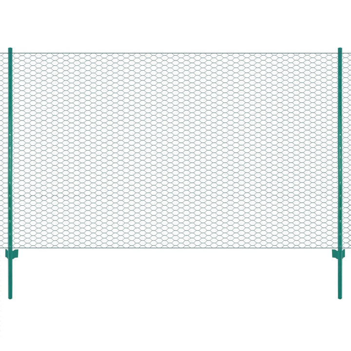 Gard Din Plasă De Sârmă Cu Stâlpi, Verde, 25 X 1,5 M, Oțel