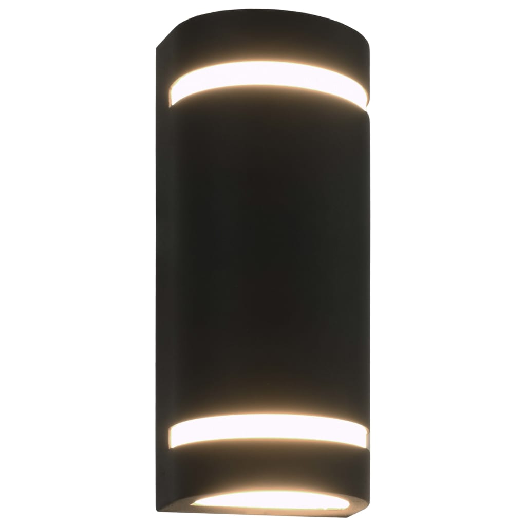 Lămpi De Perete Pentru Exterior 2 Buc. Negru 35 W Semirotund