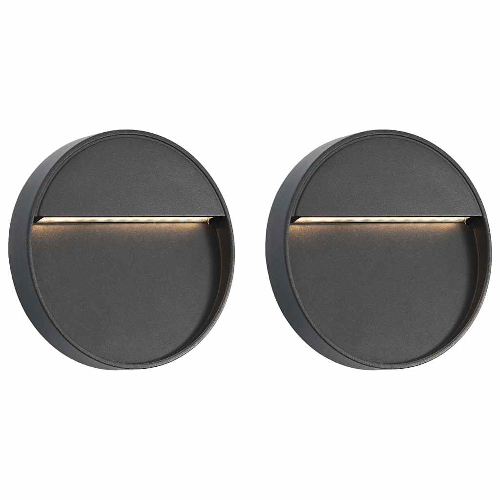 Lămpi De Perete Led De Exterior, 2 Buc., Negru, 3 W,